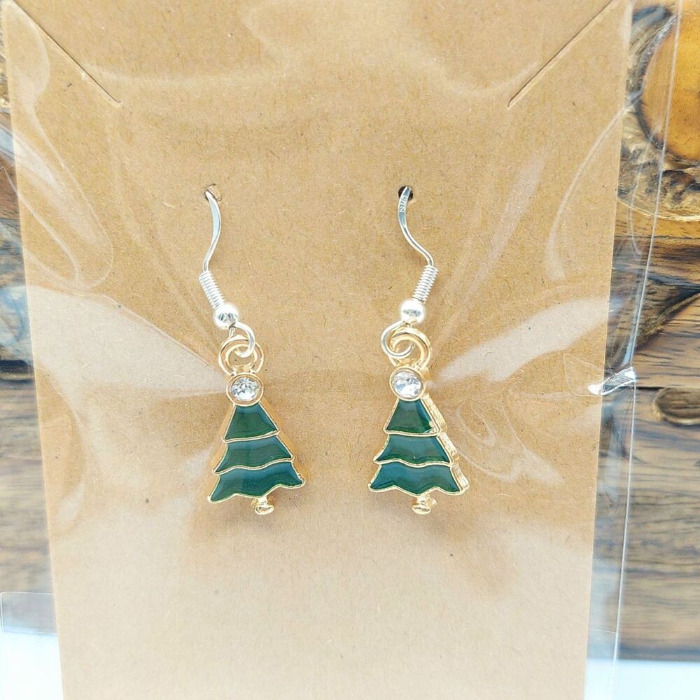 Green Christmas Tree Earrings Christmas Earrings